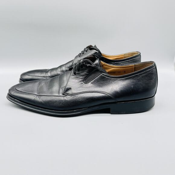 Bruno Magli Shoes Mens 12 Black Leather Oxford Slip On Lace Up Formal Dress main image 7